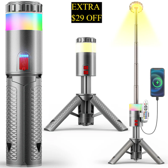 NOCT Multifunctional Portable Telescopic Camping Light Flashlight With RGB