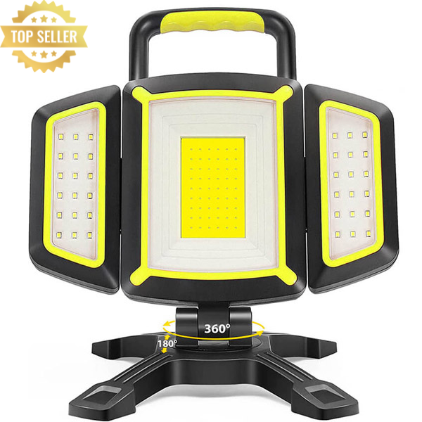 8000 Lumens LED Work Light Stand Three-head Construction Light For Jobsite Lighting